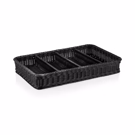 Bestickskorg i Svart PP plast Gn 1/1. H9cm