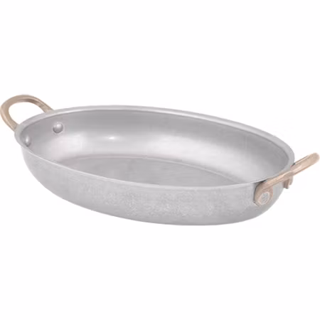 Oval Antique fat med 2 mässings handtag,20,75x15,75cm