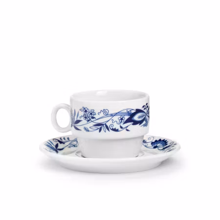 Retro Blå kant Kaffefat D14cm