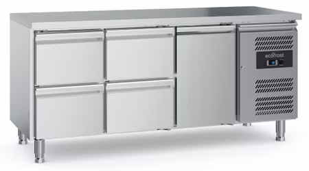 Combisteel 700 kylbänk 1 dörr och 4 lådor med justerbar fötter | 7950.5175