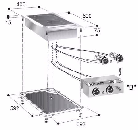 Combisteel keramisk spis 2 zoner | 7266.0035