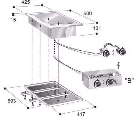 Combisteel elektriskt stekbord krom | 7266.0055