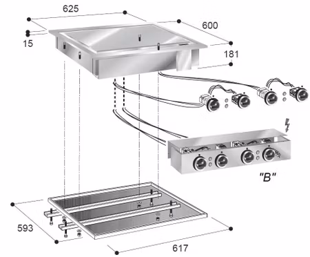 Combisteel elektriskt stekbord krom | 7266.0060