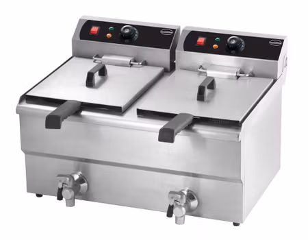 Combisteel elektrisk bänkfritös 2X10 L | 7455.1007