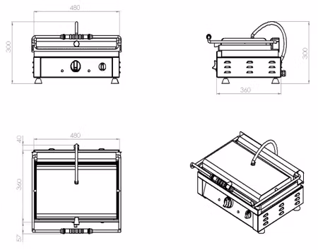 Combisteel kontaktgrill räfflad | 7491.0020
