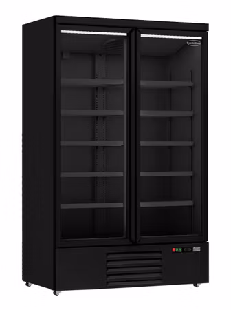 Combisteel kylskåp 2 glasdörrar svart JDE-1000R BL | 7455.2230