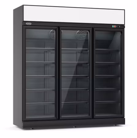 Combisteel kylskåp 3 glasdörrar svart INS-1530R BL | 7455.2415