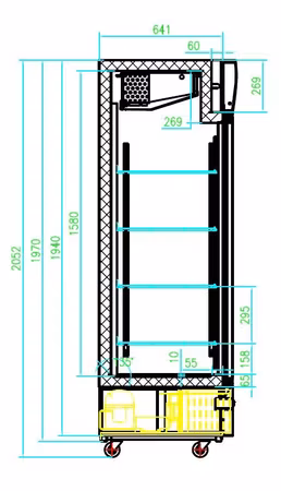 Combisteel frys 1 glasdörr | 7450.0135