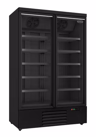 Combisteel frys 2 glasdörrar svart JDE-1000F BL  | 7455.2245