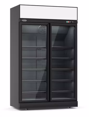 Combisteel frys 2 glasdörrar svart INS-1000F BL  | 7455.2425
