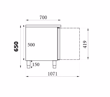 Combisteel kylbänk höjd 650 3 dörrar | 7450.0760