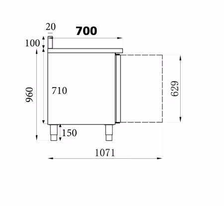 Combisteel kylbänk uppvik 3 dörrar | 7450.0782