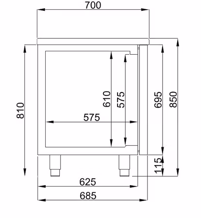 Combisteel 700 kylbänk 4 lådor monoblock Energy Line | 7489.5375