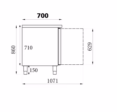 Combisteel 700 kylbänk 3 dörrar | 7950.0082