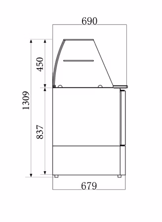 Combisteel kyld saladetter med glas 3 dörrar | 7950.0405