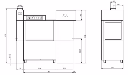 Combisteel PL ställ transportband diskmaskin | 7280.0085