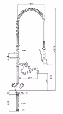 Combisteel förspolningsdusch med 1-hål | 7212.0030