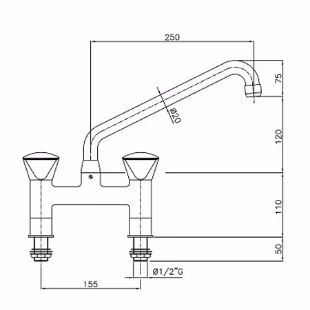Combisteel blandare med 2-hål | 7212.0020
