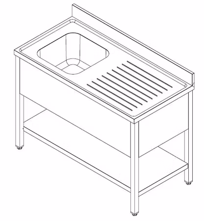 Combisteel 700 diskbänk hylla omonterad 1 vänster 1400 | 7452.0435