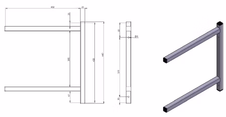 Combisteel permanent konsol dubbel 400 | 7412.1731