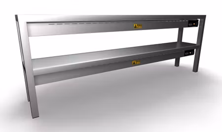 Combisteel överhylla med keramisk värme 2 nivåer 1800 10 värmeelement av 250W | 7020.0750