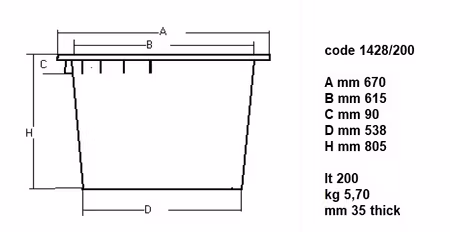 Combisteel avfall behållare 200L | 7483.0035