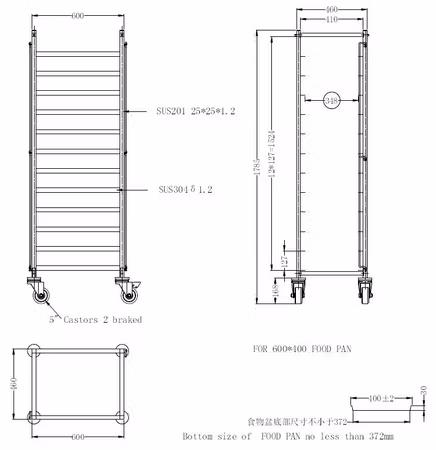 Combisteel avplockning vagn omonterad EN 600X400 | 7490.0255