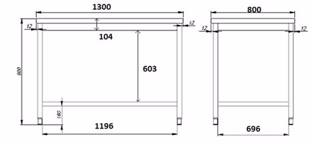 Combisteel 800 arbetsbänk med öppen ram 1300 | 7812.0173