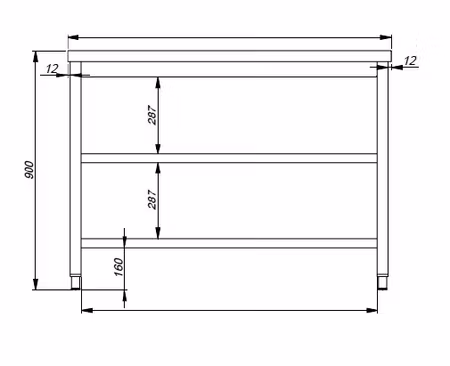 Combisteel 600 arbetsbänk 2 hyllplan 2400 | 7812.0281