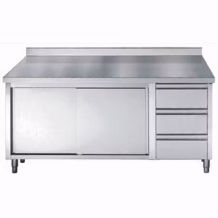 Combisteel 700 arbetsbänk med skjutdörrar lådor uppvik 1600 | 7452.0926