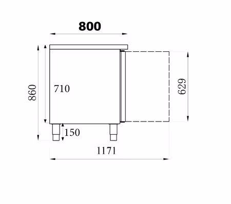 Combisteel bagerikylbänk 2 dörrar | 7450.1215