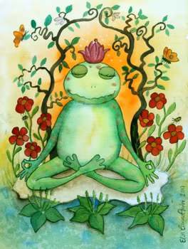 Akvarell -mediterande groda