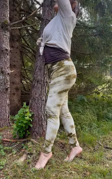 Legging strl M/L -bundle dye i björklöv