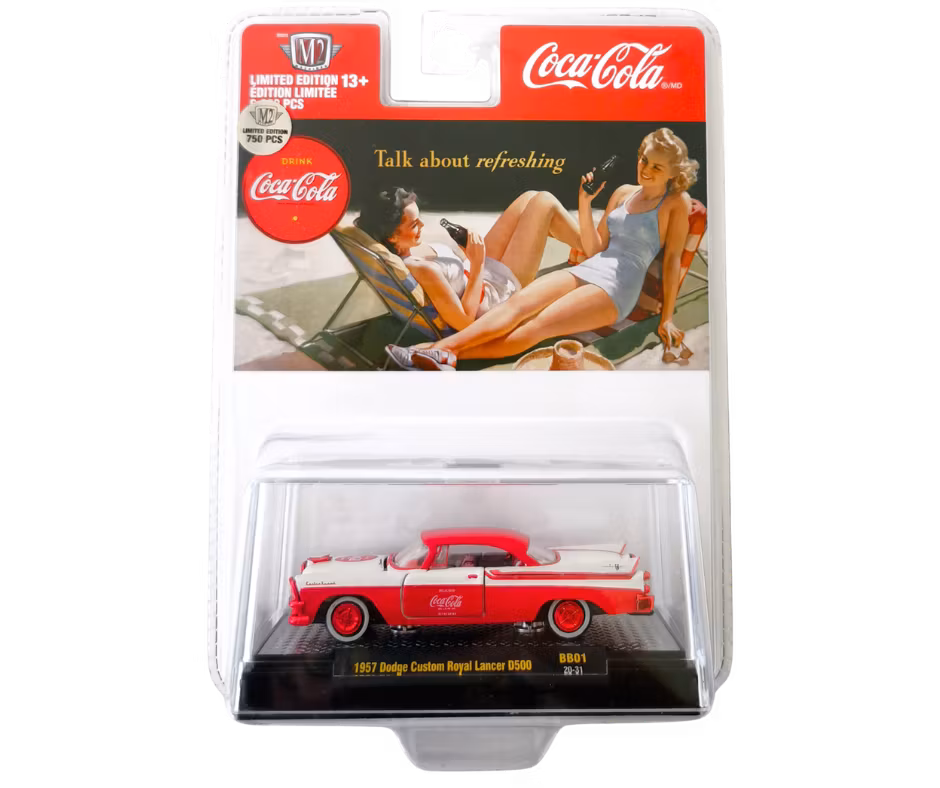 1957 Doge Royal Lancer D500 Custom Röd Coca Cola Chase M2 Machines