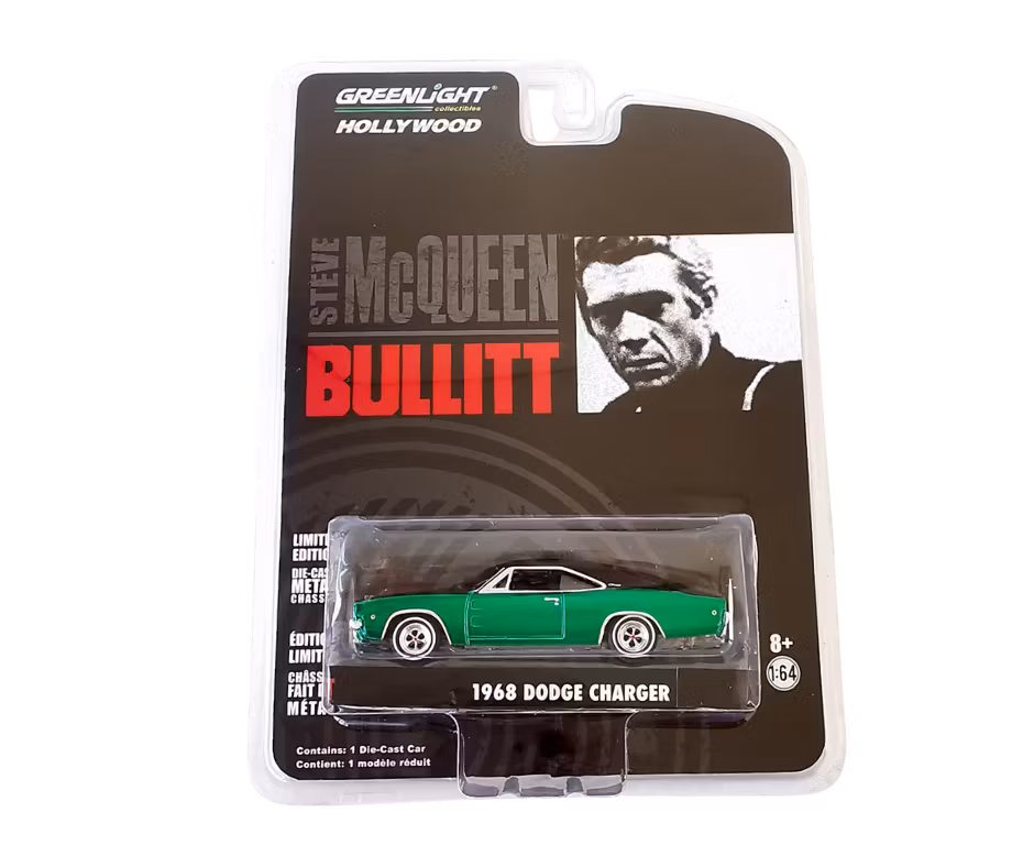 1968 Dodge Charger RT Bullitt Grön Green Machine Bullitt Steve Mcqueen Greenlight