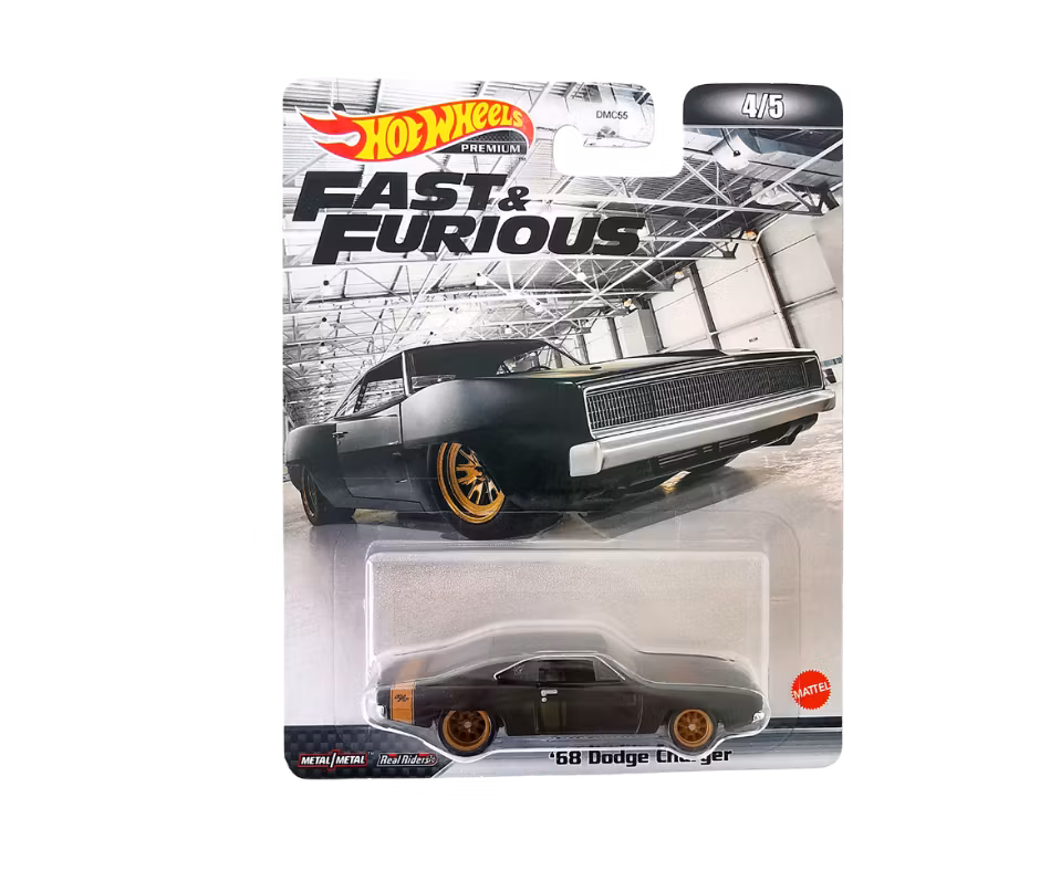 1968 Dodge Charger RT Mattsvart Premium Fast And Furious Hotwheels