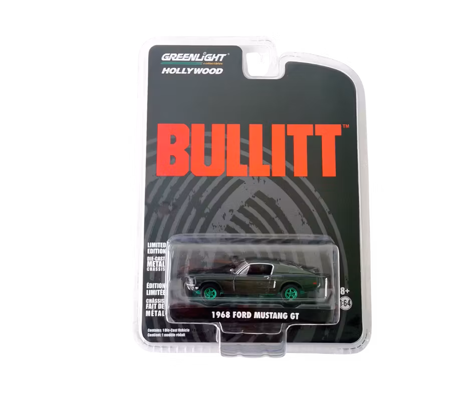 1968 Ford Mustang GT Metflake Mörk Skogsgrön Bullitt Green Machine Greenlight