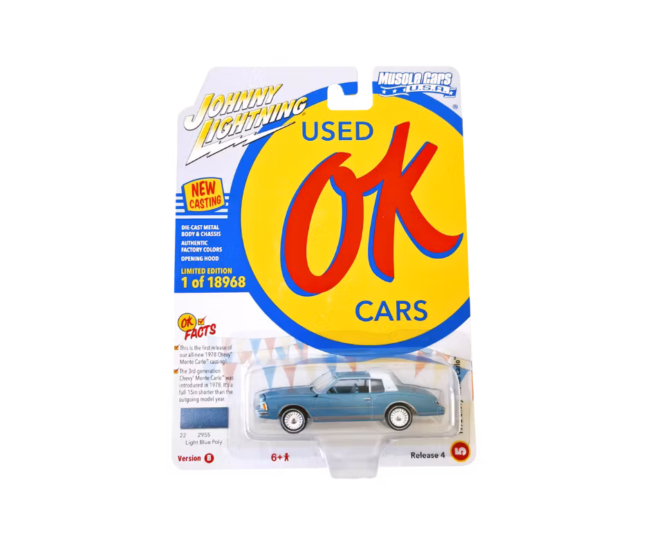 1978 Chevrolet Monte Carlo Ljusblå Ok Cars Johnny Lightning