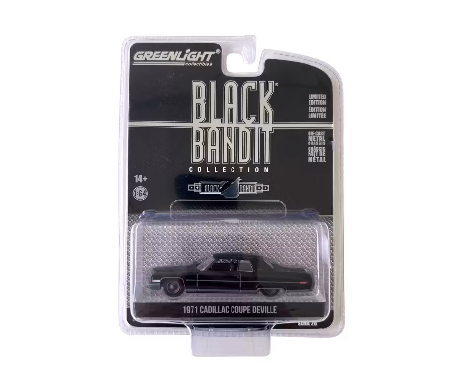1971 Cadillac Coupe Deville Black Bandit Svart Greenlight