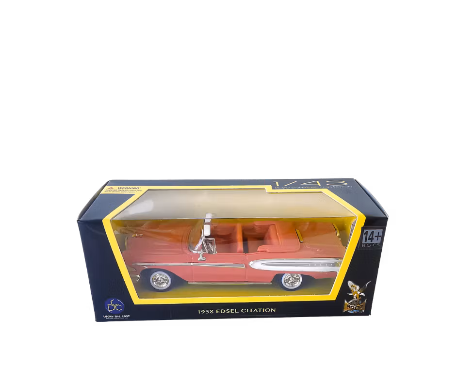 1958 Edsel Citation Convertible Korallröd Road Signature