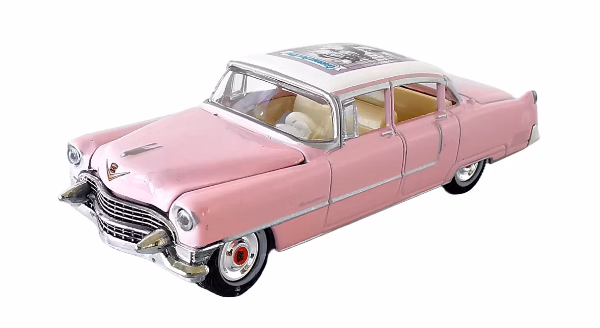 1955 Cadillac Fleetwood 60 Pastellrosa Garbage Pail Kids Greenlight