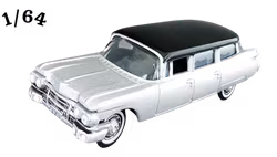 1959 Cadillac Hearse Silver Poly Johnny Lightning