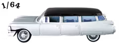 1959 Cadillac Hearse Silver Poly Johnny Lightning