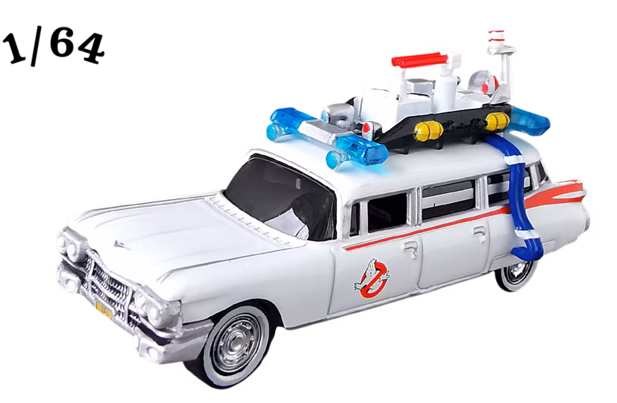 1959 Cadillac Wagon Ecto 1 Vit Ghostbusters 1984 Johnny Lightning