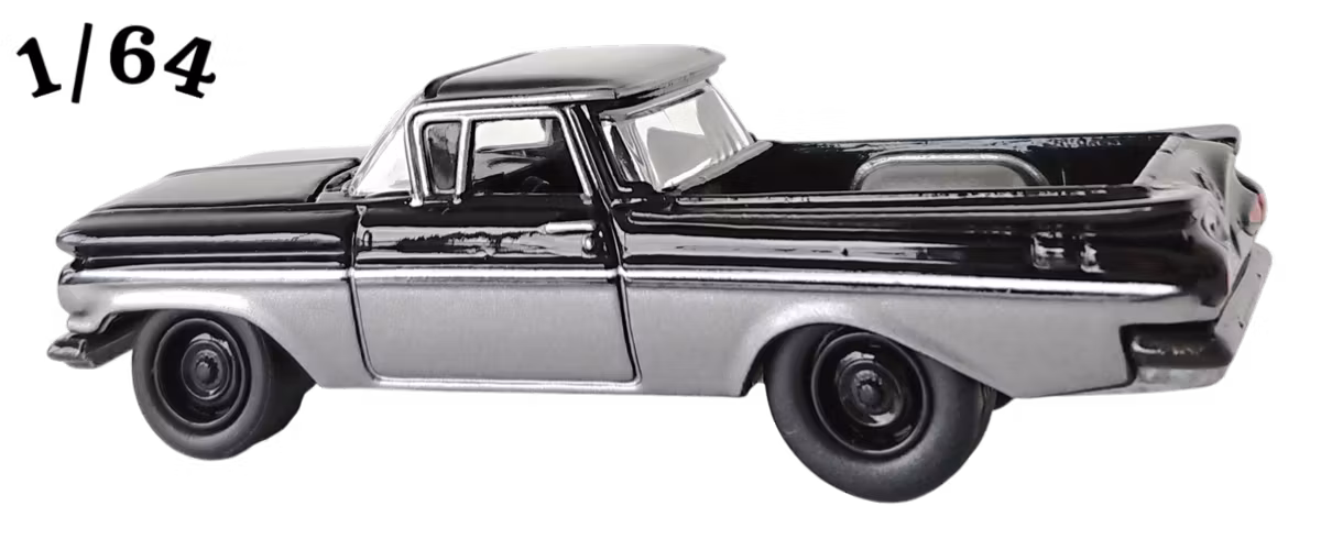 1959 Chevrolet El Camino Svart Grå Johnny Lightning