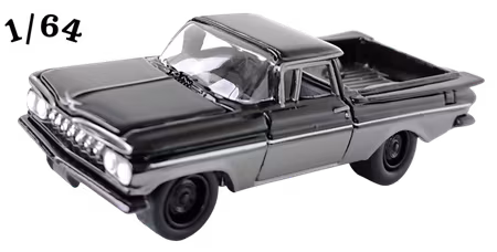 1959 Chevrolet El Camino Svart Grå Johnny Lightning