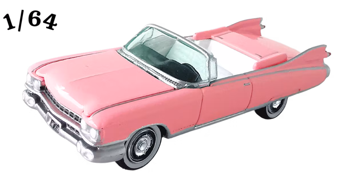 1959 Cadillac Eldorado Convertible Pastellrosa Johnny Lightning