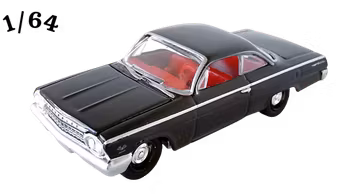 1962 Chevrolet Bel Air Bubble Top Johnny Lightning Svart/Blå