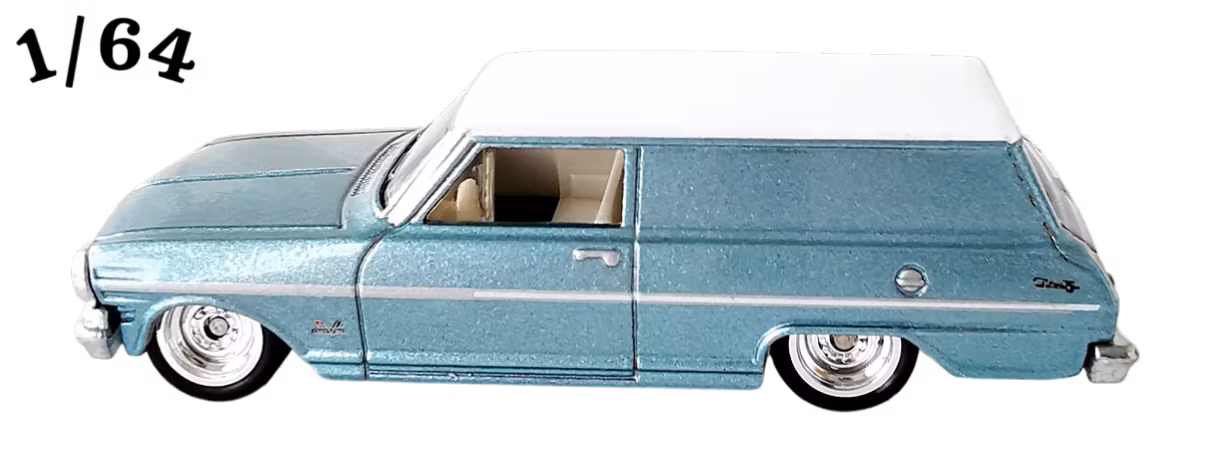 1964 Chevrolet Nova Panel Wagon Silverblå Poly Hot Wheels