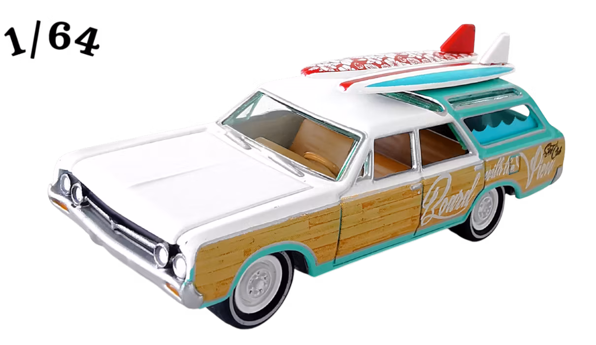 1964 Oldsmobile Vista Cruiser gloss Vit Turkos Johnny Lightning